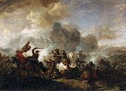 Pieter Wouwerman Skirmish of Horsemen between Orientals and Imperials oil painting reproduction